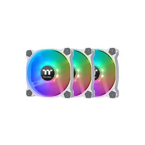 Thermaltake Pure 12 White ARGB 120mm Cooling Fan TT Premium Edition, Triple Fan Pack, Addressable RGB Lighting Effects, High-Airflow PC Cooling Solution