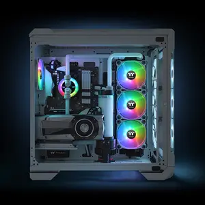 Thermaltake Pure 12 White ARGB 120mm Cooling Fan TT Premium Edition, Triple Fan Pack, Addressable RGB Lighting Effects, High-Airflow PC Cooling Solution