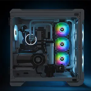 Thermaltake Pure Duo 12 White ARGB 120mm Cooling Fan Kit, Dual Fan Pack, TT Premium Edition with Addressable RGB Lighting