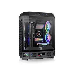 Thermaltake The Tower 600 Vertical Gaming Case Black Edition, Panoramic Tempered Glass Design, High-Airflow Vertical Chassis, Premium Showcase Gaming PC Case
