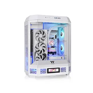 Thermaltake The Tower 600 Vertical Gaming Case White Edition, Panoramic Tempered Glass Design, High-Airflow Vertical Chassis, Premium Showcase Gaming PC Case