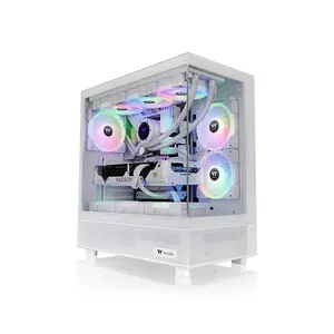 Thermaltake View 270 TG ARGB V2 Snow Gaming Case, Panoramic Tempered Glass Chassis, ARGB Fan Equipped Design, Premium Showcase Gaming PC Case