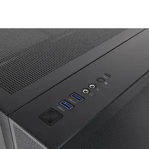 Thermaltake View 380 TG ARGB Gaming Case Black Edition, Panoramic Tempered Glass Chassis, ARGB Fan Equipped Design, Showcase Gaming PC Case
