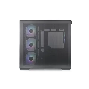 Thermaltake View 380 TG ARGB Gaming Case Black Edition, Panoramic Tempered Glass Chassis, ARGB Fan Equipped Design, Showcase Gaming PC Case