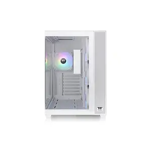 Thermaltake View 380 TG ARGB Gaming Case White Edition, Panoramic Tempered Glass Chassis, ARGB Fan Equipped Design, Showcase Gaming PC Case
