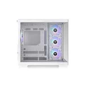 Thermaltake View 380 TG ARGB Gaming Case White Edition, Panoramic Tempered Glass Chassis, ARGB Fan Equipped Design, Showcase Gaming PC Case