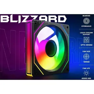 Thunder Blizzard Infinity Mirror 120mm FRGB Case Cooling Fan, Infinity Mirror RGB Lighting Design, Hydraulic Bearing Technology, High-Airflow Performance, Durable PC Cooling Fan Black Edition