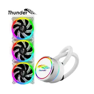 Thunder BORA TRC-360 White 360mm AIO Liquid CPU Cooler, Triple 120mm PWM ARGB Cooling Fans, Infinity Mirror Pump Design, High-Performance All-in-One CPU Cooler for Intel & AMD
