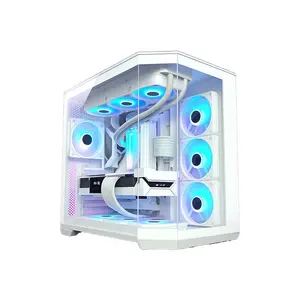 Thunder Carbon V2 TGC 639 V2 White Glass Gaming Case, Tempered Glass Side Panel, ATX Mid-Tower Chassis, High-Airflow Gaming PC Case Design
