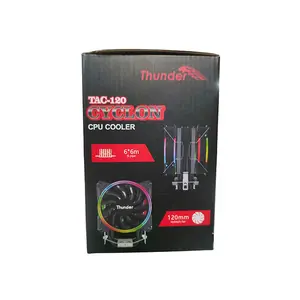 Thunder Cyclone CPU Air Cooler, Dual Tower Heatsink Design, 6 Copper Heatpipes, Dual 120mm ARGB Cooling Fans, High-Performance Air Cooling Solution for Gaming and Workstation Processors