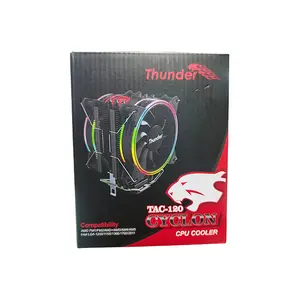Thunder Cyclone CPU Air Cooler, Dual Tower Heatsink Design, 6 Copper Heatpipes, Dual 120mm ARGB Cooling Fans, High-Performance Air Cooling Solution for Gaming and Workstation Processors