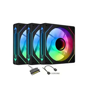 Thunder Flurry TCS-I27B ARGB Infinity Fan Kit, Triple 120mm Case Cooling Fans, Infinity Mirror ARGB Lighting Effects, High-Airflow Performance, Premium PC Cooling Fan Pack Black Edition