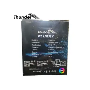 Thunder Flurry TCS-I27B ARGB Infinity Fan Kit, Triple 120mm Case Cooling Fans, Infinity Mirror ARGB Lighting Effects, High-Airflow Performance, Premium PC Cooling Fan Pack Black Edition