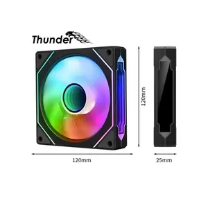 Thunder Flurry TCS-I27B ARGB Infinity Fan Kit, Triple 120mm Case Cooling Fans, Infinity Mirror ARGB Lighting Effects, High-Airflow Performance, Premium PC Cooling Fan Pack Black Edition