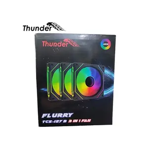 Thunder Flurry TCS-I27B ARGB Infinity Fan Kit, Triple 120mm Case Cooling Fans, Infinity Mirror ARGB Lighting Effects, High-Airflow Performance, Premium PC Cooling Fan Pack Black Edition