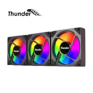 Thunder Flurry TCS-I27B ARGB Infinity Fan Kit, Triple 120mm Case Cooling Fans, Infinity Mirror ARGB Lighting Effects, High-Airflow Performance, Premium PC Cooling Fan Pack Black Edition