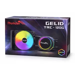 Thunder GELID 120mm RGB AIO Liquid CPU Cooler Black, 120mm Radiator, RGB Illuminated Pump Design, Single Fan Cooling System, Compact All-In-One Liquid Cooling Solution