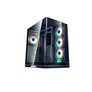 Thunder Jian TGC-2214 Dual Chamber ATX Gaming Case, 4×120mm Infinity ARGB Fans, Panoramic Tempered Glass Design, Full ATX Mid Tower, Black