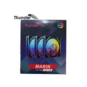Thunder Marin TCS-I36B ARGB Fan Kit Black, Triple 120mm Infinity Mirror ARGB Fans, Addressable RGB Lighting Effects, High-Airflow Cooling Performance, PC Case Fan Pack