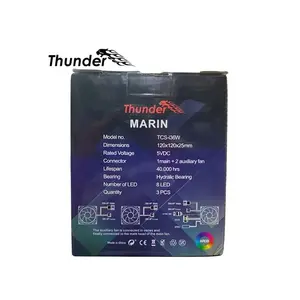 Thunder Marin TCS-I36B ARGB Fan Kit Black, Triple 120mm Infinity Mirror ARGB Fans, Addressable RGB Lighting Effects, High-Airflow Cooling Performance, PC Case Fan Pack