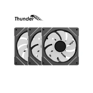 Thunder Marin TCS-I36B ARGB Fan Kit Black, Triple 120mm Infinity Mirror ARGB Fans, Addressable RGB Lighting Effects, High-Airflow Cooling Performance, PC Case Fan Pack