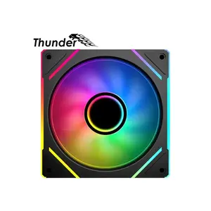 Thunder Marin TCS-I36B ARGB Fan Kit Black, Triple 120mm Infinity Mirror ARGB Fans, Addressable RGB Lighting Effects, High-Airflow Cooling Performance, PC Case Fan Pack
