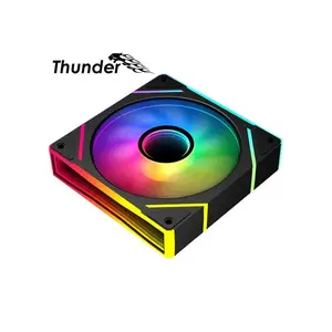 Thunder Marin TCS-I36B ARGB Fan Kit Black, Triple 120mm Infinity Mirror ARGB Fans, Addressable RGB Lighting Effects, High-Airflow Cooling Performance, PC Case Fan Pack