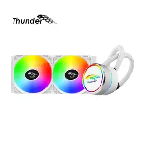 Thunder Mistral TRC-240 White Liquid CPU Cooler, 240mm AIO Radiator, Dual 120mm PWM ARGB Fans, Infinity Mirror CPU Cooler