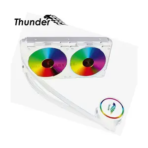 Thunder Mistral TRC-240 White Liquid CPU Cooler, 240mm AIO Radiator, Dual 120mm PWM ARGB Fans, Infinity Mirror CPU Cooler