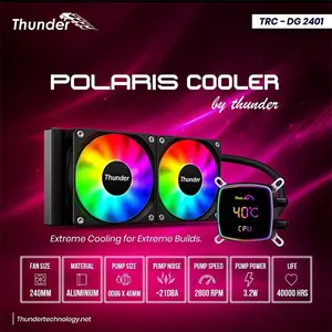 Thunder Polaris 240mm LCD Display AIO Liquid CPU Cooler Black, 240mm Radiator, Integrated LCD Display, Dual Fan Cooling System, High-Performance All-In-One Liquid Cooling Solution