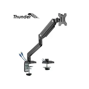 Thunder Single Monitor Arm TM-702 Hydraulic Desk Mount, Gas Spring Monitor Arm, VESA 75×75/100×100 Support, Ergonomic Height Adjustable Monitor Stand