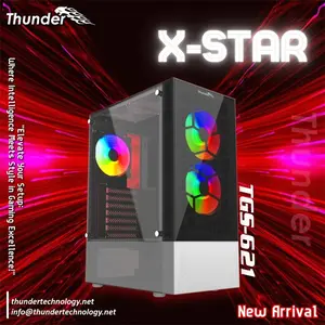 Thunder X Star TGC 621 Gaming Case, 3× ARGB Pre-Installed Fans, Tempered Glass Side Panel, ATX Mid-Tower Chassis, High-Airflow Gaming PC Case