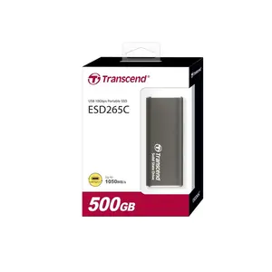 Transcend ESD265C 500GB Portable External SSD, USB 3.2 Gen 2x2 Type-C High-Speed Storage Drive, 1050MB/s Solid State External SSD