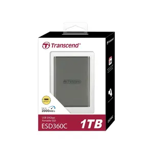 Transcend ESD270C 1TB Portable External SSD, USB 3.1 Gen 2 Type-C High-Speed Storage Drive, 520MB/s Solid State External SSD
