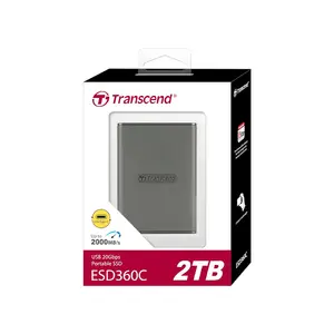 Transcend ESD360C 2TB Portable External SSD, USB 3.2 Gen 2x2 Type-C High-Speed Storage Drive, 2000MB/s Solid State External SSD