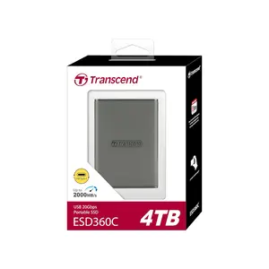 Transcend ESD360C 4TB Portable External SSD, USB 3.2 Gen 2x2 Type-C High-Speed Storage Drive, 2000MB/s Solid State External SSD