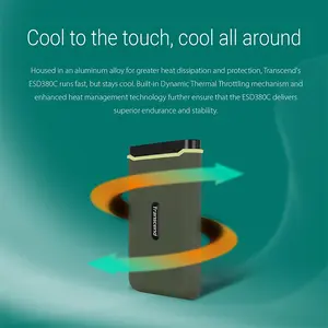 Transcend ESD380C 1TB Portable External SSD, USB 3.2 Gen 2x2 Type-C High-Speed Storage Drive, 2000MB/s Rugged Aluminum Solid State External SSD