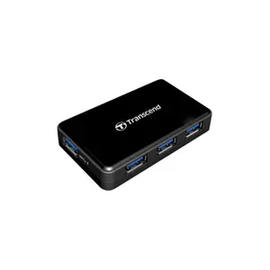 Transcend HUB3K Powered 4-Port USB 3.1 Gen 1 Hub with Power Adapter, 5Gbps SuperSpeed Data Transfer, Fast Charging Port, Desktop and Laptop USB Expansion Hub