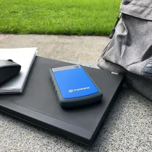 Transcend Store Jet 25H3B 2TB External Hard Drive, USB 3.1 Gen 1 High-Speed Interface, Three-Stage Anti-Shock Protection System, Rugged Portable Storage Solution, Durable Blue Edition
