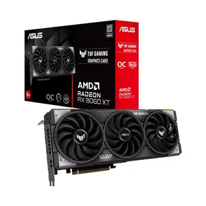 ASUS TUF GAMING Radeon RX 9060 XT OC Edition 16GB GDDR6 Graphics Card, 3340MHz Boost Clock, RDNA 4 Architecture, Triple Axial-Tech Fan Cooling, PCIe 5.0 Interface, Military-Grade Components, Factory Overclocked Gaming GPU