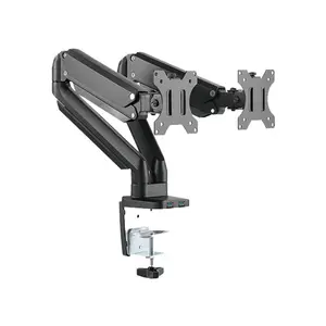Twisted Minds Dual Monitor Arm Black Edition, Adjustable Dual Display Mount Stand, Ergonomic Workspace Solution, Dual Screen Support System
