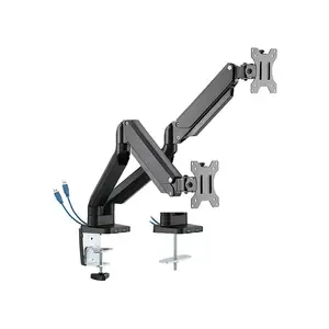 Twisted Minds Dual Monitor Arm Black Edition, Adjustable Dual Display Mount Stand, Ergonomic Workspace Solution, Dual Screen Support System