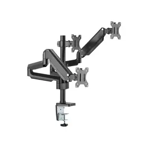Twisted Minds Triple Monitor Arm with USB Ports Black Edition, Adjustable Multi-Display Mount Stand, Integrated USB Connectivity, Professional Triple Monitor Workspace Solution