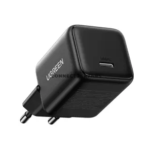 UGREEN 10191 20W USB-C Fast Wall Charger EU Black, Single USB-C Port, 20W Fast Charging, Smart Safety Protection, Flame-Retardant ABS Housing, Compact Travel Charger for Smartphones & Tablets