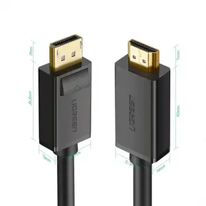 UGREEN 10203 DisplayPort to HDMI Cable 3m, 4K Ultra HD Resolution Support, DisplayPort Male to HDMI Male Connector, Audio Video Transmission Cable Black