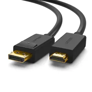 UGREEN 10203 DisplayPort to HDMI Cable 3m, 4K Ultra HD Resolution Support, DisplayPort Male to HDMI Male Connector, Audio Video Transmission Cable Black