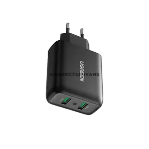 UGREEN 10216 36W Dual USB-A Quick Charge 3.0 Fast Wall Charger Black, 18W QC 3.0 Per Port, FCP Fast Charging, Dual-Device Charging, Intelligent Current Adjustment, Multi-Layer Safety Protection & Compact Travel Design