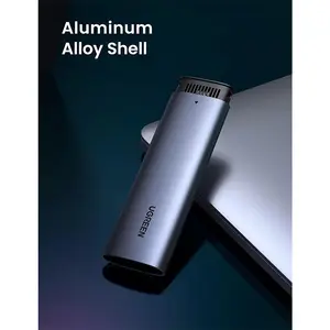 UGREEN 10902 M.2 NVMe SSD Enclosure, USB 3.1 Gen2 10Gbps Interface, NVMe PCIe SSD Support, Aluminium Alloy Cooling Case, High-Speed External Storage Enclosure Black