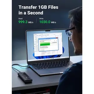 UGREEN 15512 CM578 M.2 NVMe SSD Enclosure, USB 3.1 Gen2 10Gbps Interface, Tool-Free Installation, Aluminium Alloy Housing, High-Speed External SSD Enclosure Black