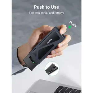UGREEN 15512 CM578 M.2 NVMe SSD Enclosure, USB 3.1 Gen2 10Gbps Interface, Tool-Free Installation, Aluminium Alloy Housing, High-Speed External SSD Enclosure Black